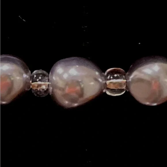 Silvertone and Purple Multi-Strand Necklace - Picture 5 of 5